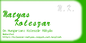 matyas koleszar business card